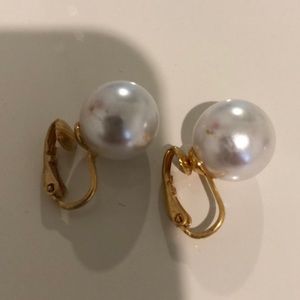 Faux Pearl Clip On Earrings